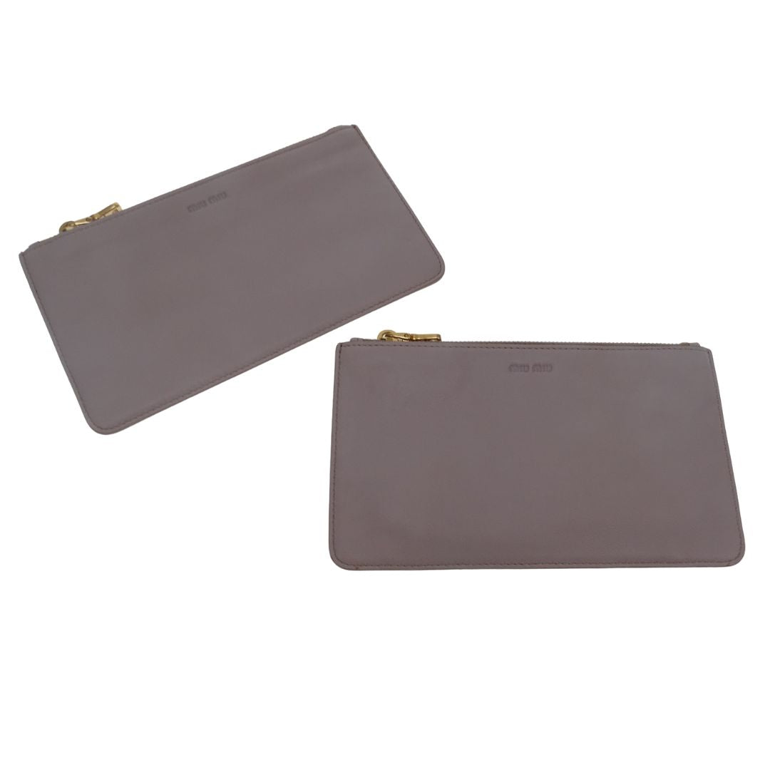 Miu Miu Flap Clutch Grey Matelasse