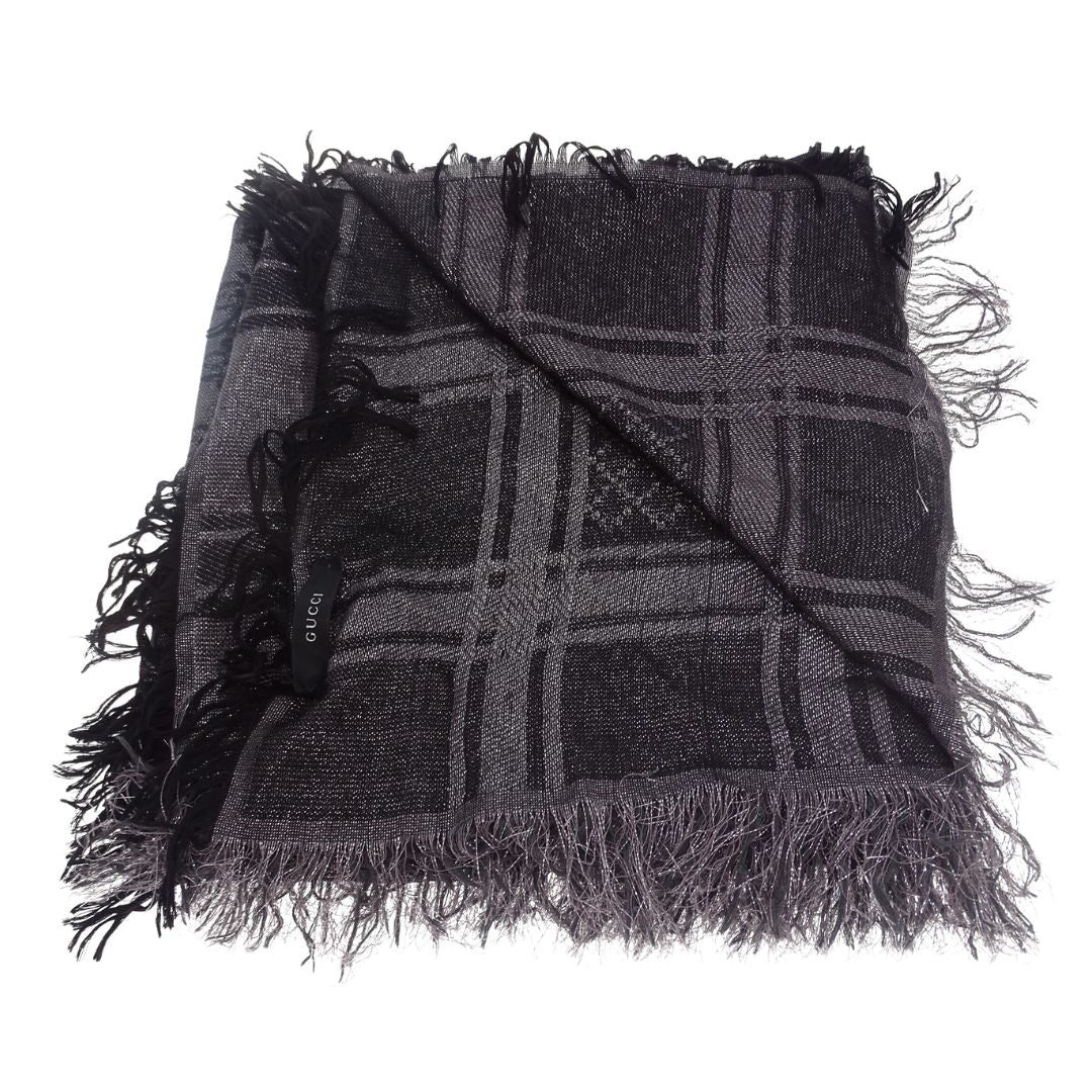 Gucci Metallic GG Diamante Silk & Wool Shawl