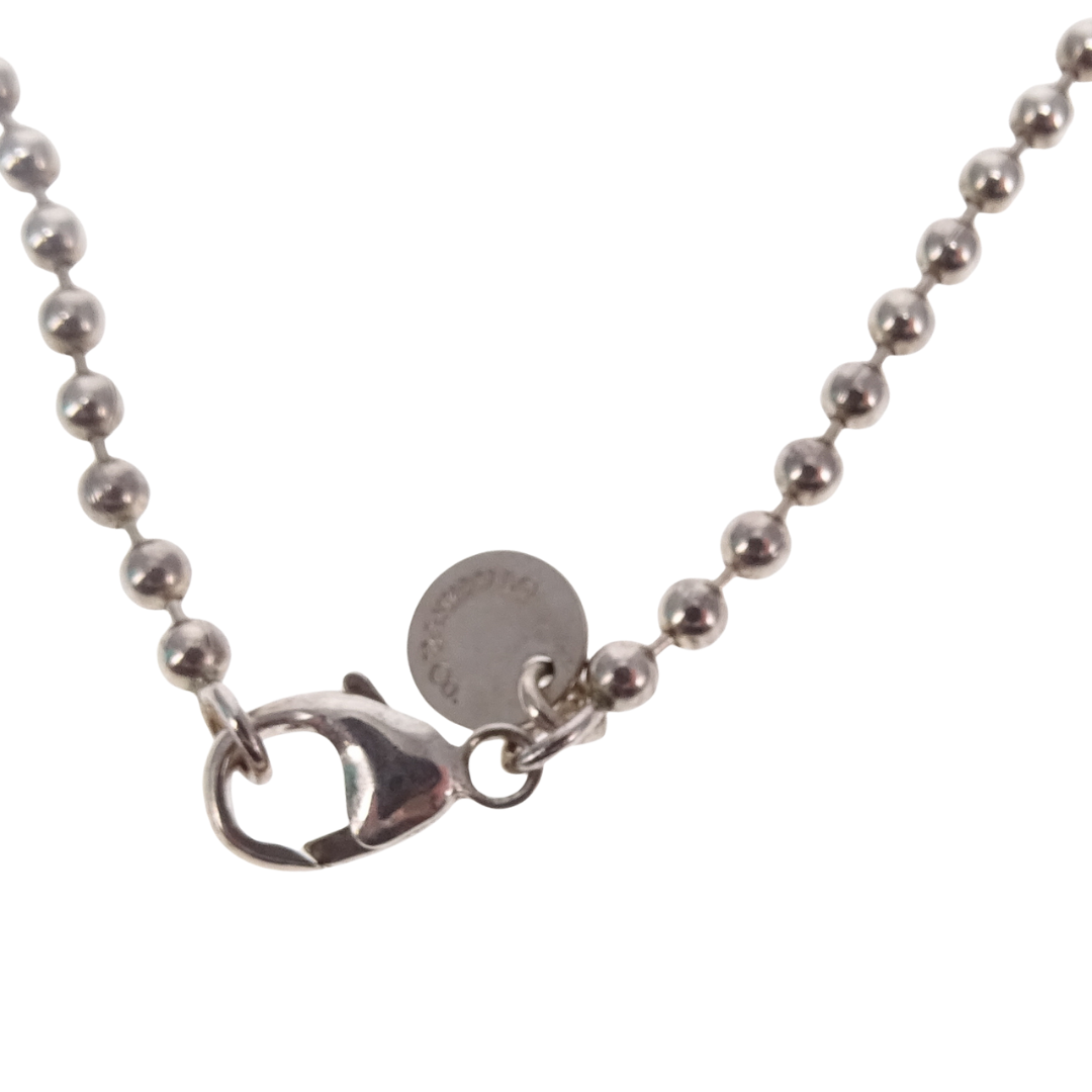 Tiffany & Co 3 Key Necklace with Beaded Chain Sterling Silver