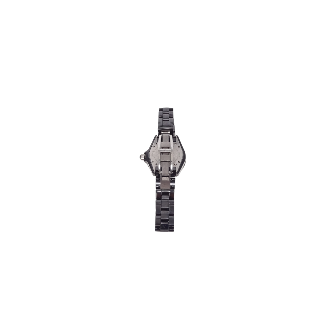 Chanel J12 Quartz Movement & Black Ceramic Strap With Pave Diamonds 29mm