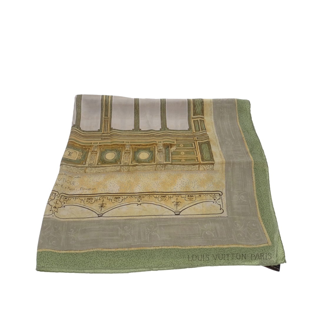 Louis Vuitton 50cm Silk Square With Travel Trunk Motif