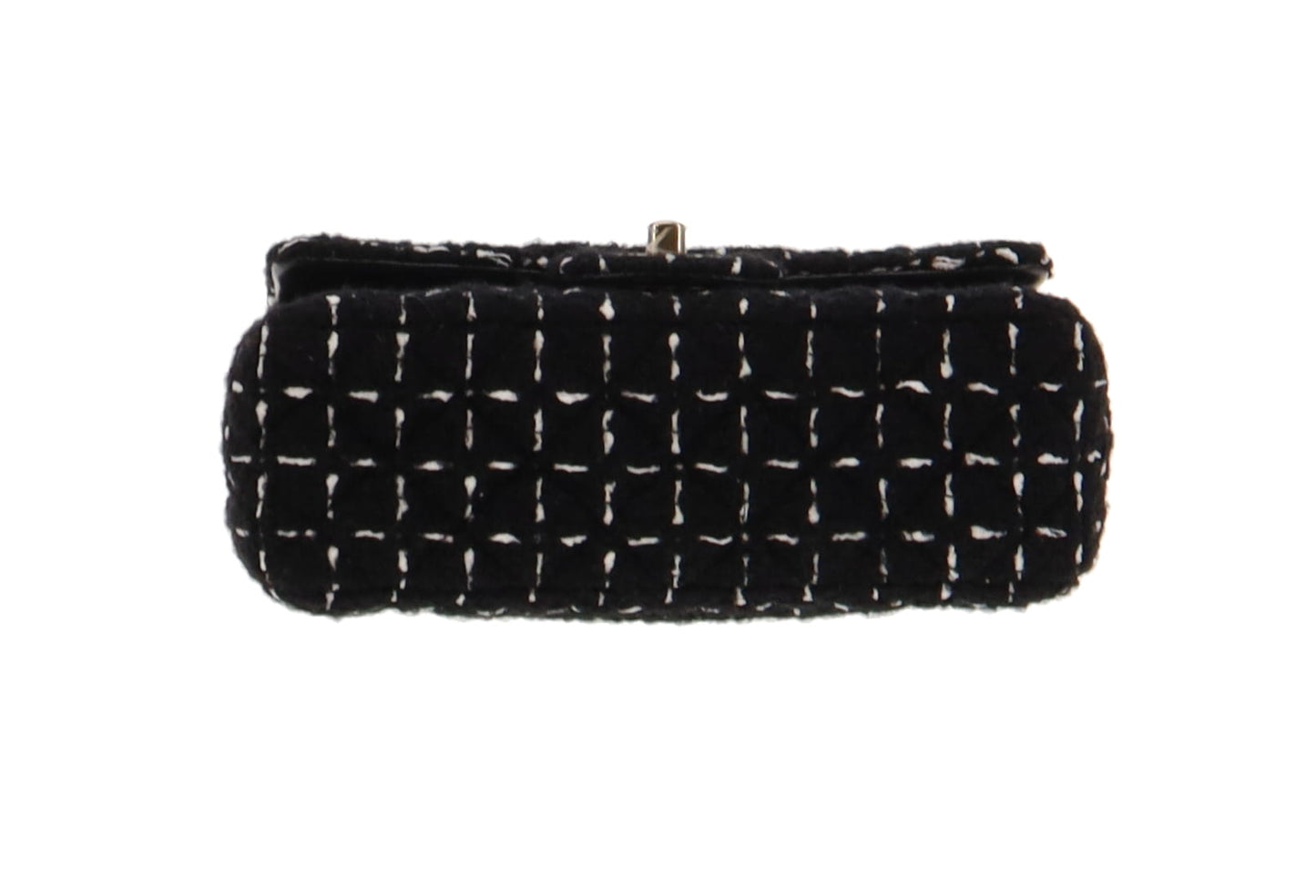 Chanel Mini Rectangle Flap Bag Black Tweed GHW 2023