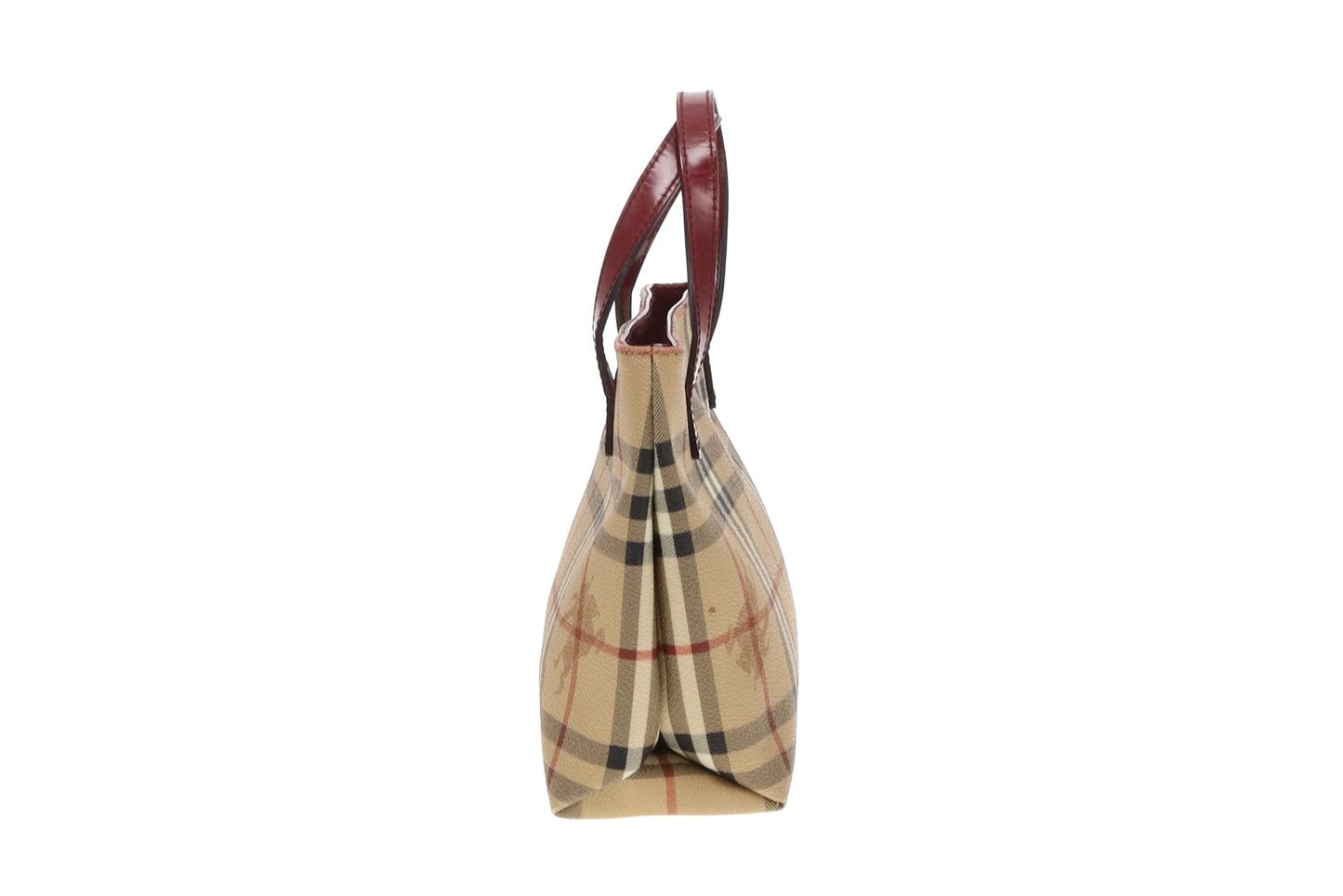 Burberry Classic Check and Burgundy Mini Tote Bag