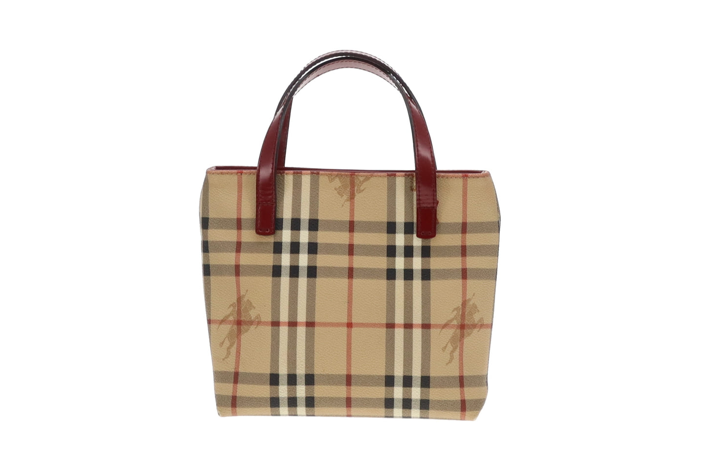 Burberry Classic Check and Burgundy Mini Tote Bag
