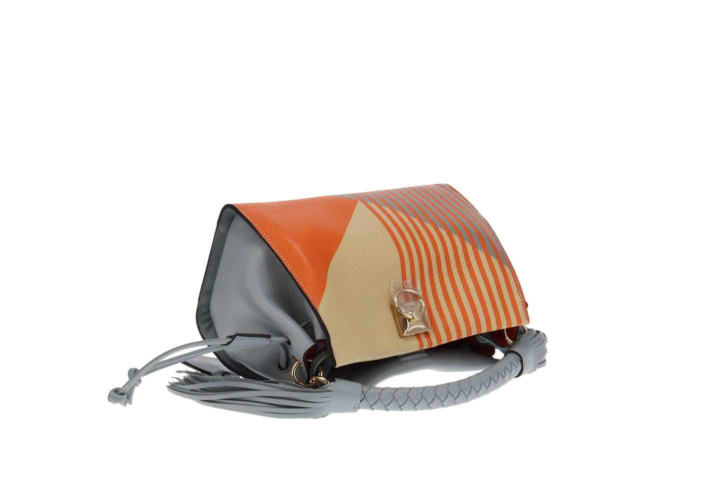 Mulberry Apricot Cloud Printed Patchwork Leather Small Iris