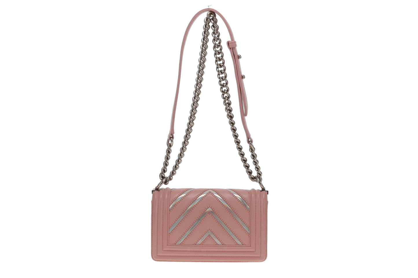 Chanel Boy Bag Small Pink and Iridescent Chevron 2016/17