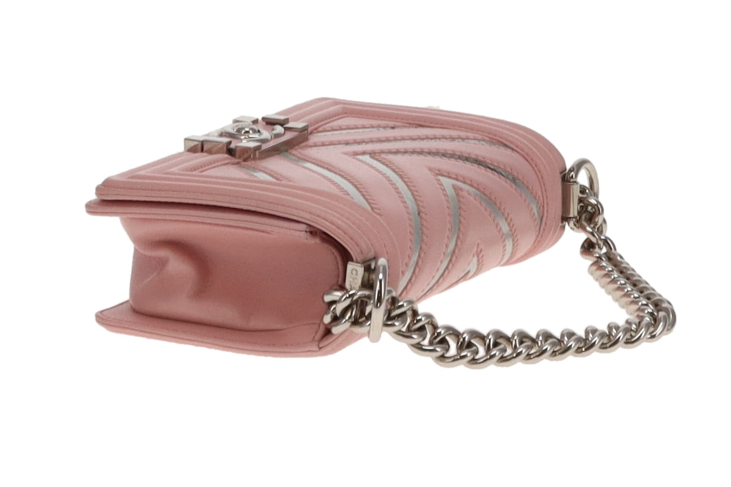 Chanel Boy Bag Small Pink and Iridescent Chevron 2016/17