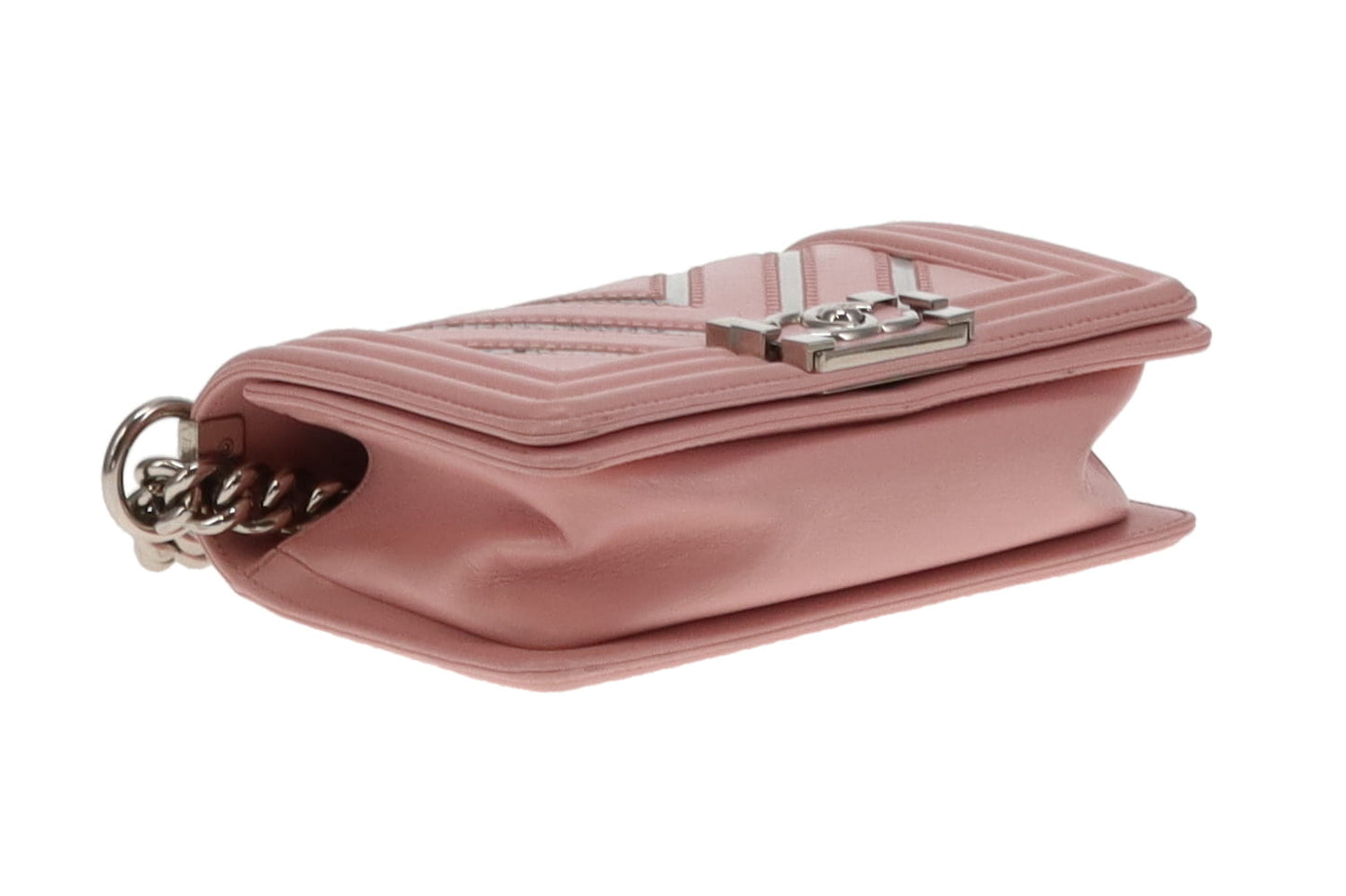 Chanel Boy Bag Small Pink and Iridescent Chevron 2016/17