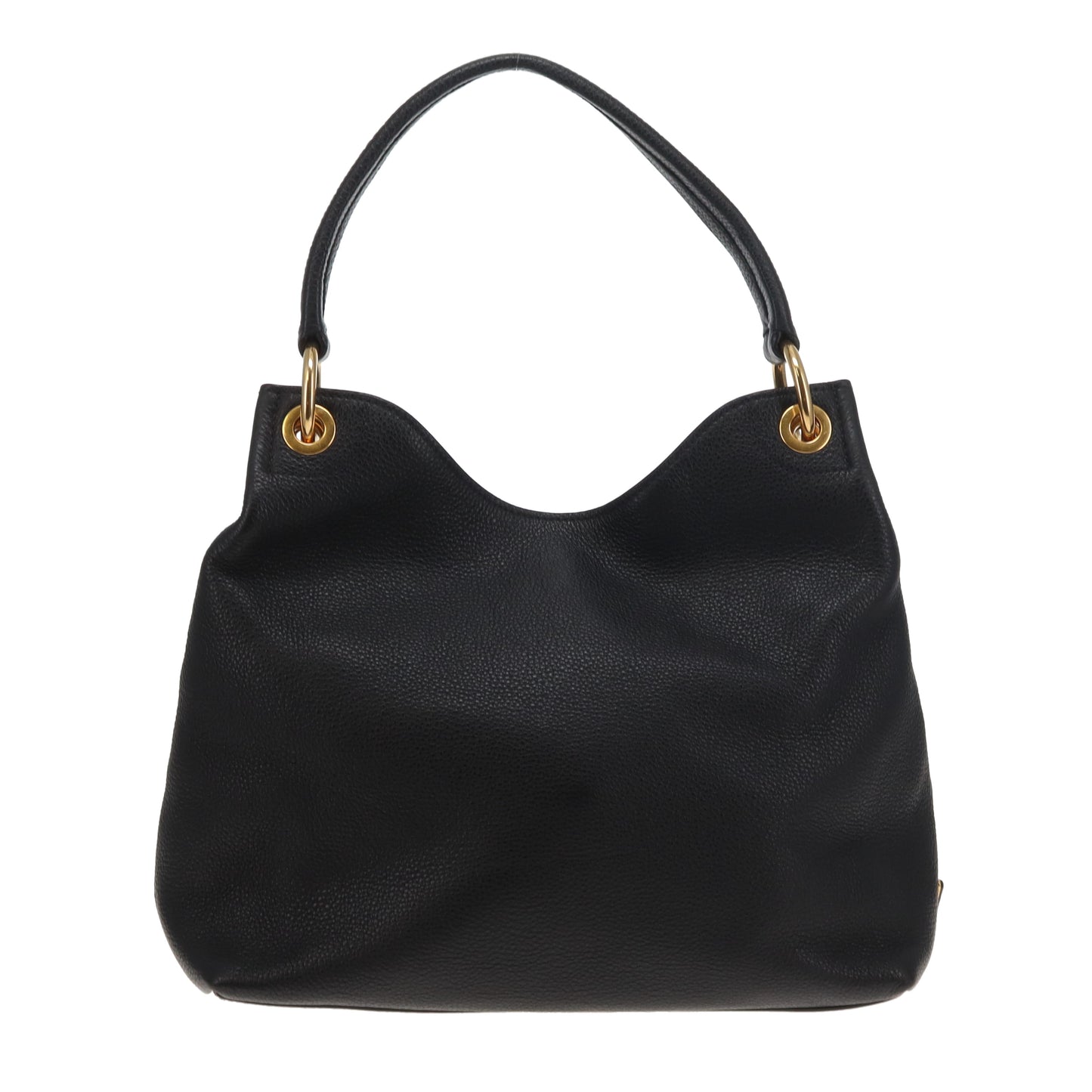 Prada Logo Embossed Shoulder Bag Black GHW