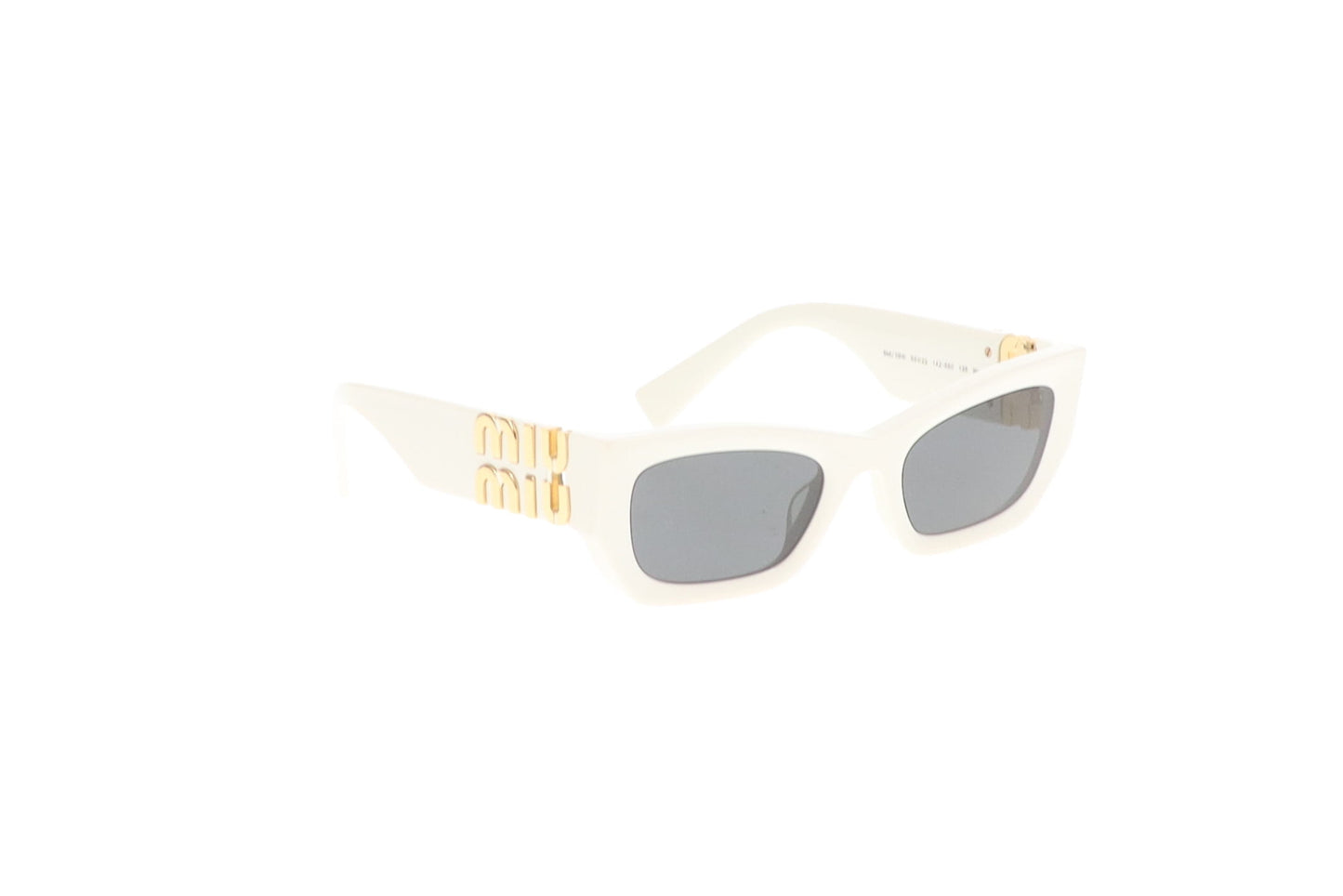 Miu Miu Miu Glimpse Sunglasses White with Gold Logo Arm
