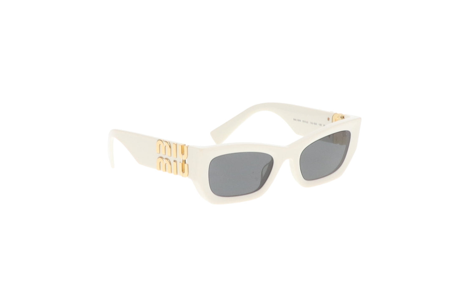 Miu Miu Miu Glimpse Sunglasses White with Gold Logo Arm