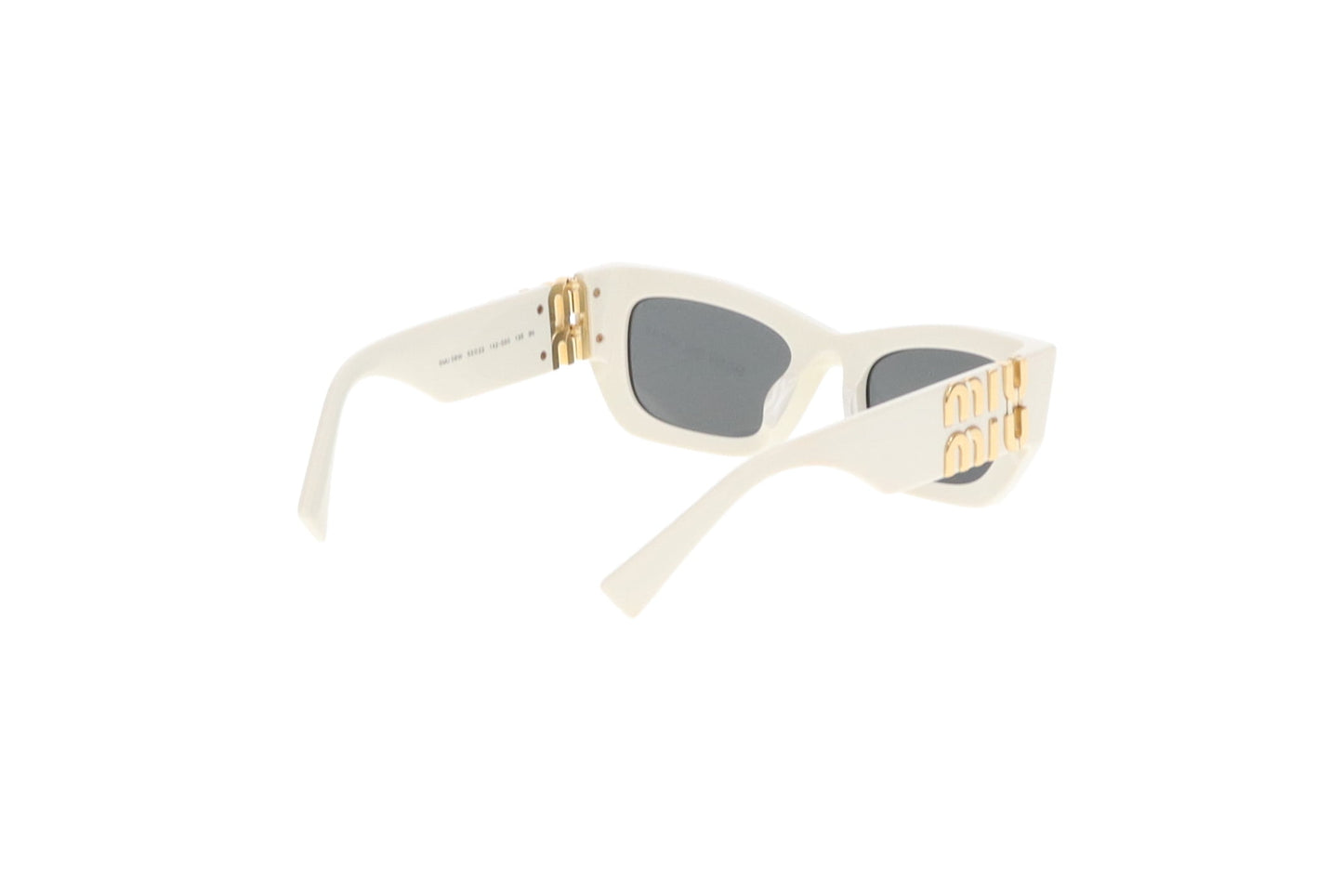 Miu Miu Miu Glimpse Sunglasses White with Gold Logo Arm