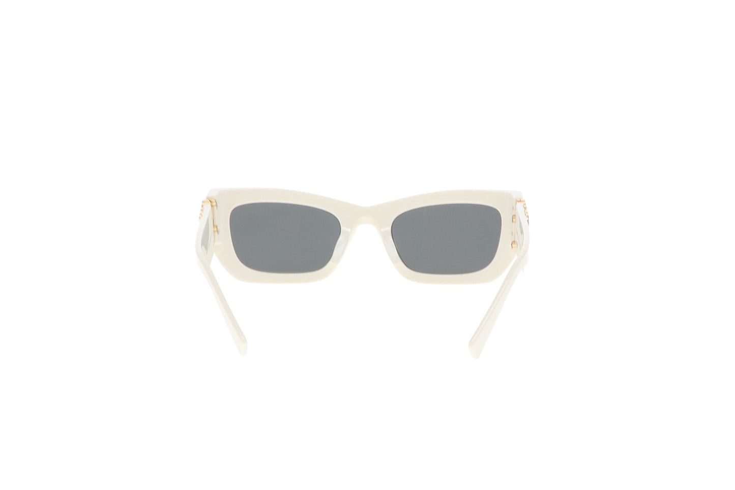 Miu Miu Miu Glimpse Sunglasses White with Gold Logo Arm