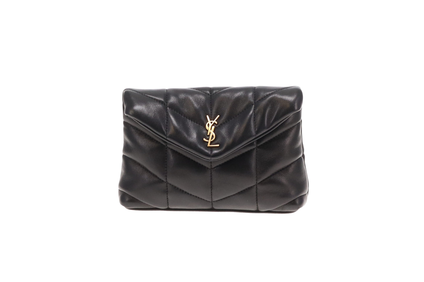 Saint Laurent Loulou Puffer Clutch with Card Holder Black GHW 2024