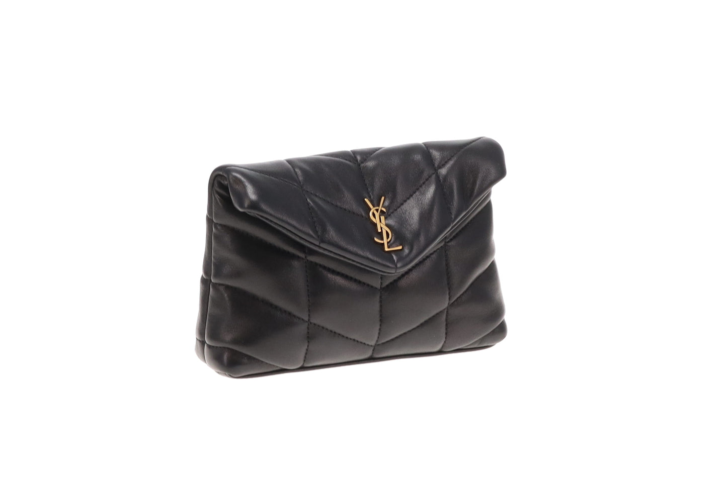 Saint Laurent Loulou Puffer Clutch with Card Holder Black GHW 2024