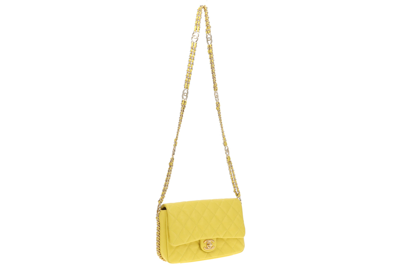 Chanel CC You Flap Bag Lime Caviar GHW (NFID)