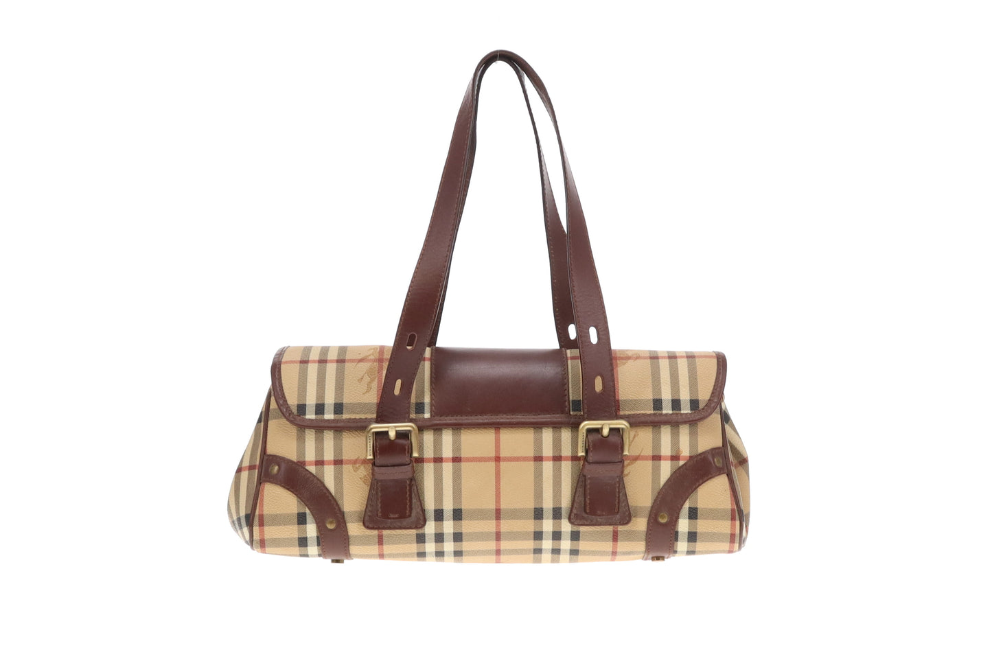 Burberry Buckle Shoulder Bag Haymarket Check Vintage