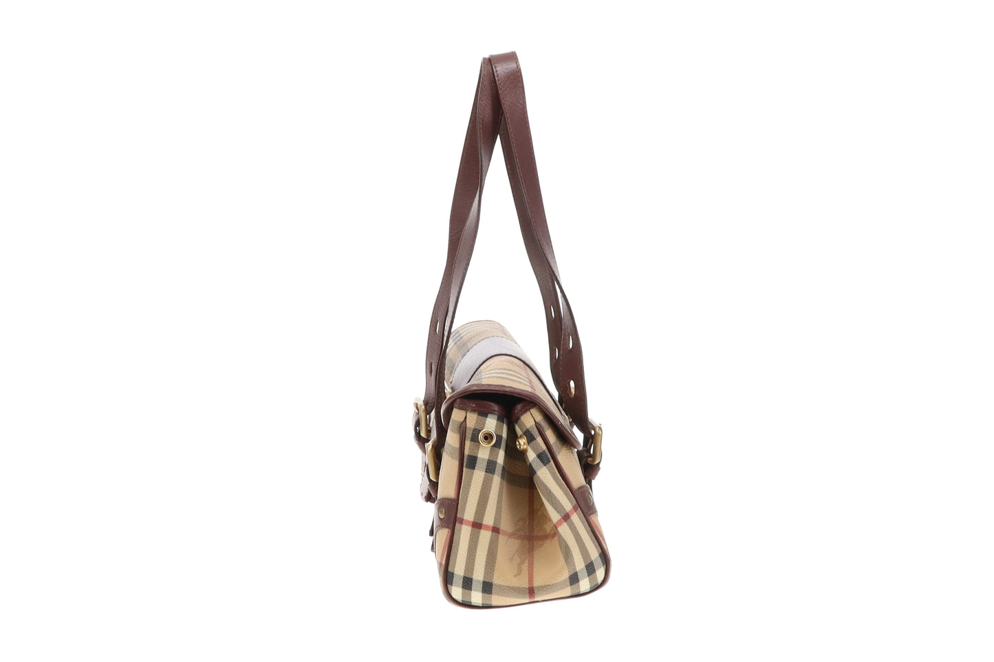 Burberry Buckle Shoulder Bag Haymarket Check Vintage