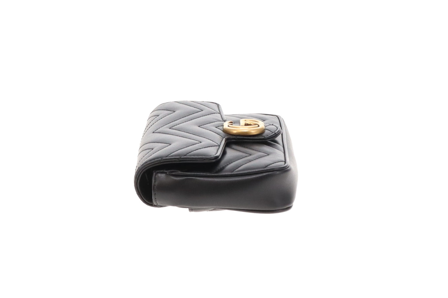 Gucci Marmont 20 Black Leather with White Card Holder