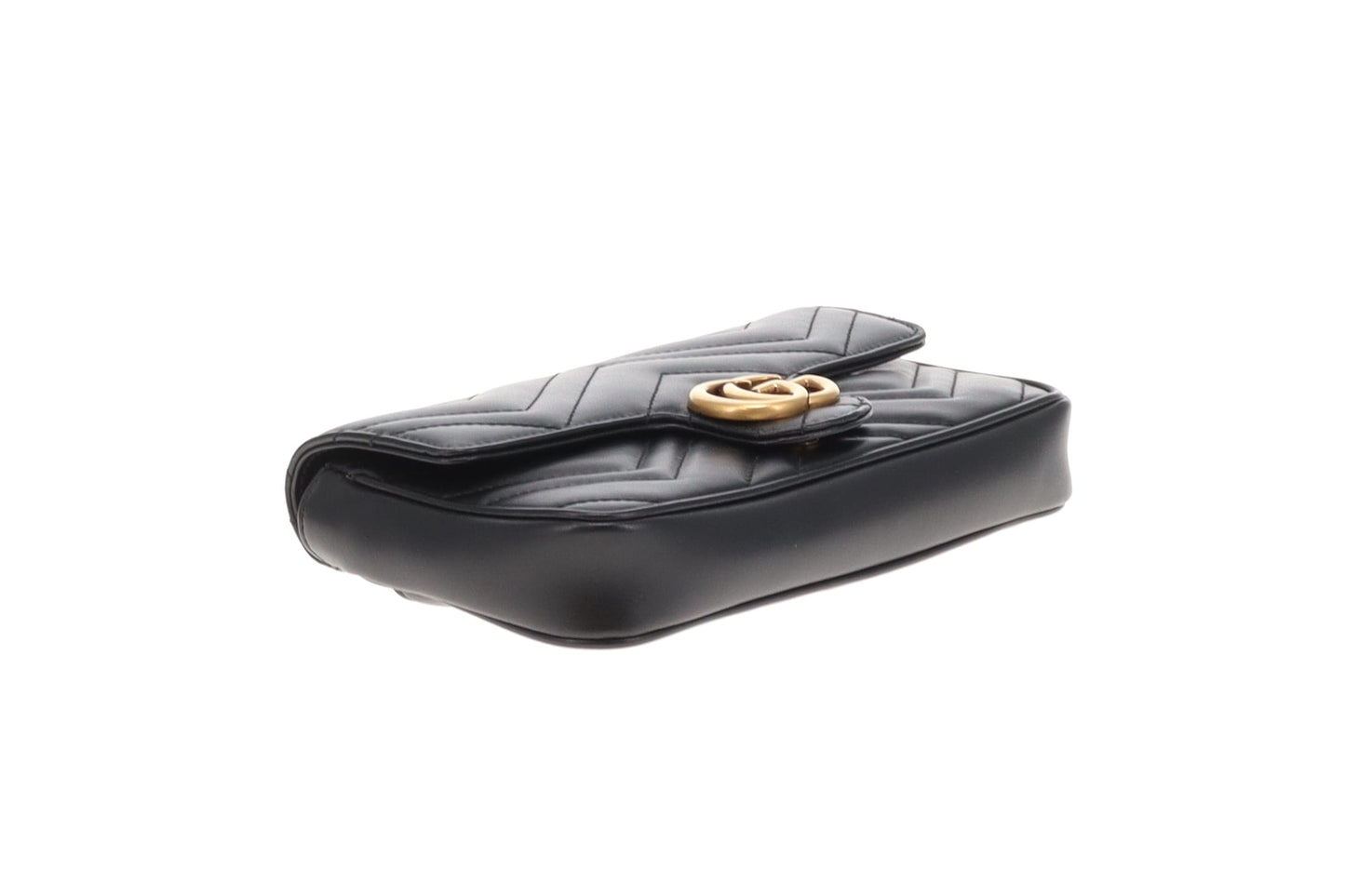 Gucci Marmont 20 Black Leather with White Card Holder
