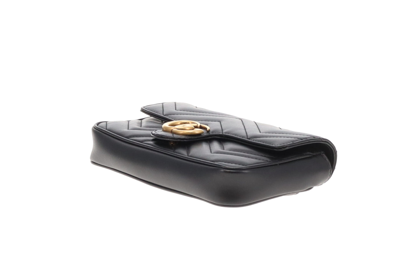 Gucci Marmont 20 Black Leather with White Card Holder