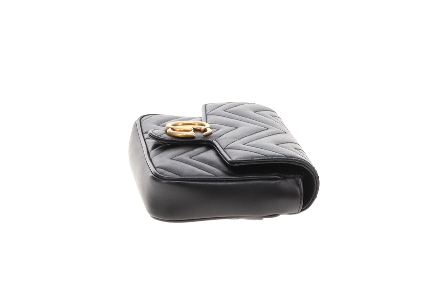 Gucci Marmont 20 Black Leather with White Card Holder