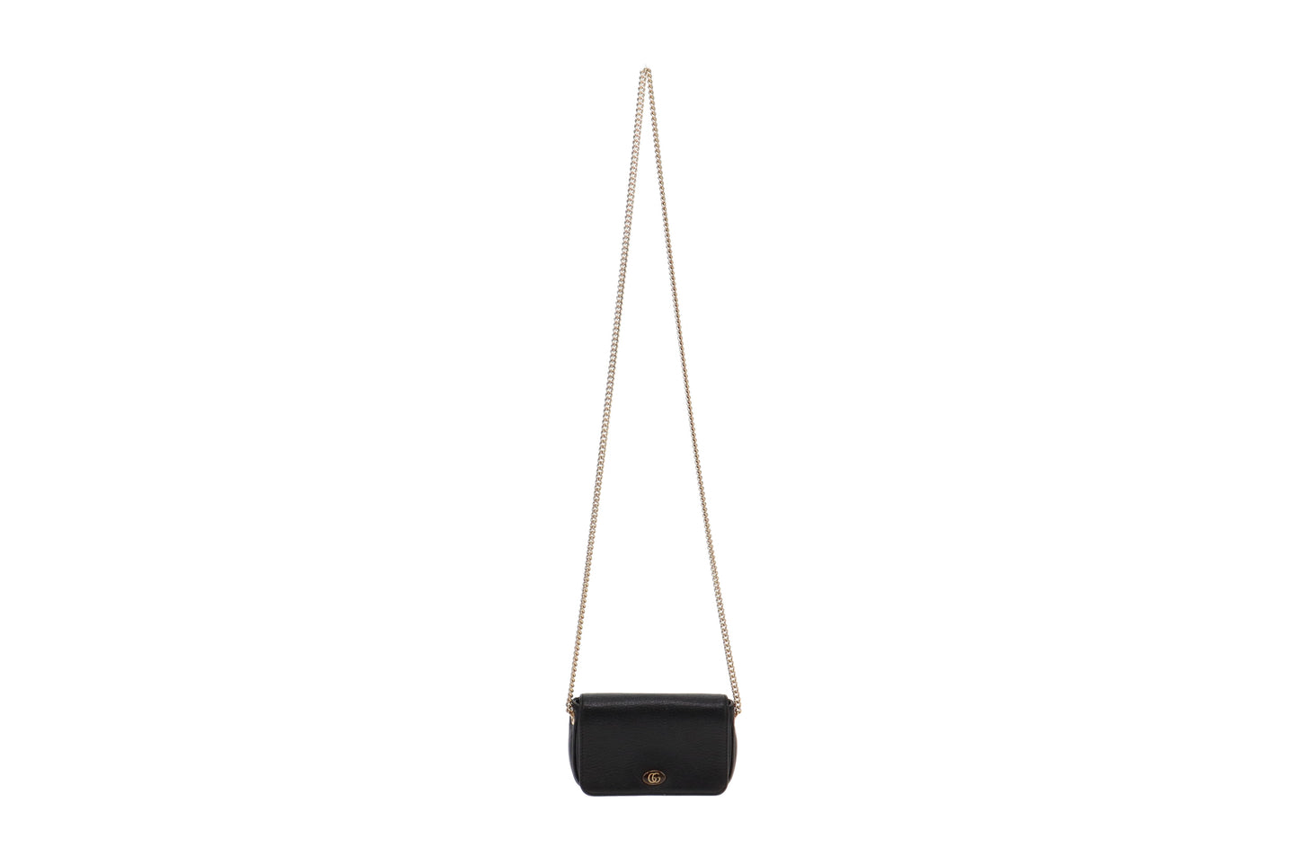 Gucci SS20 Runway Black Leather Lipstick Holder Clutch on Chain