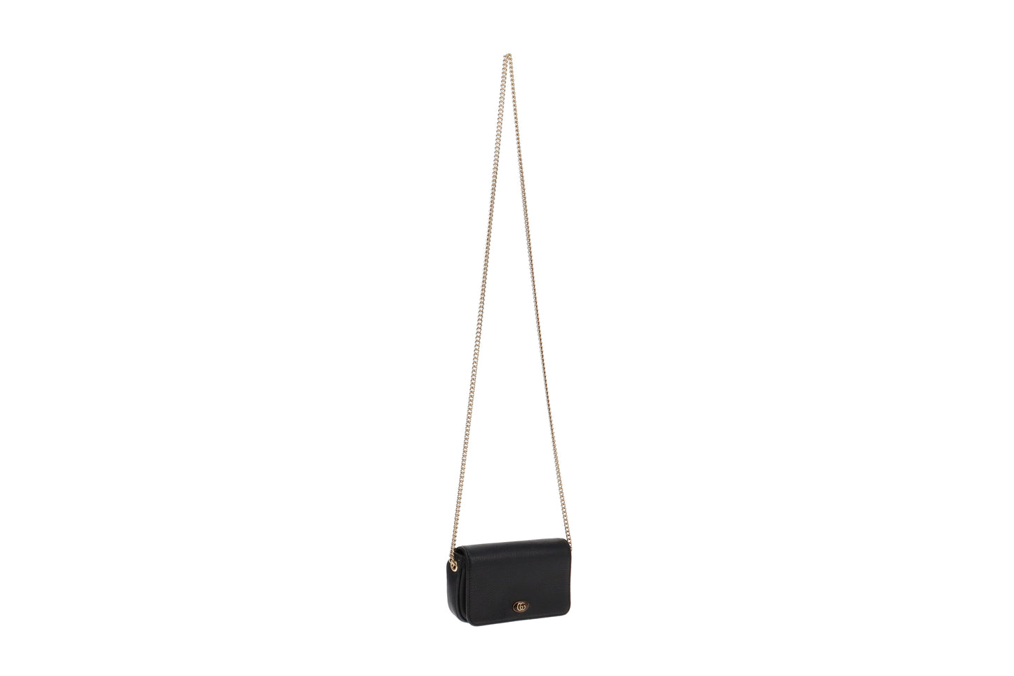 Gucci SS20 Runway Black Leather Lipstick Holder Clutch on Chain