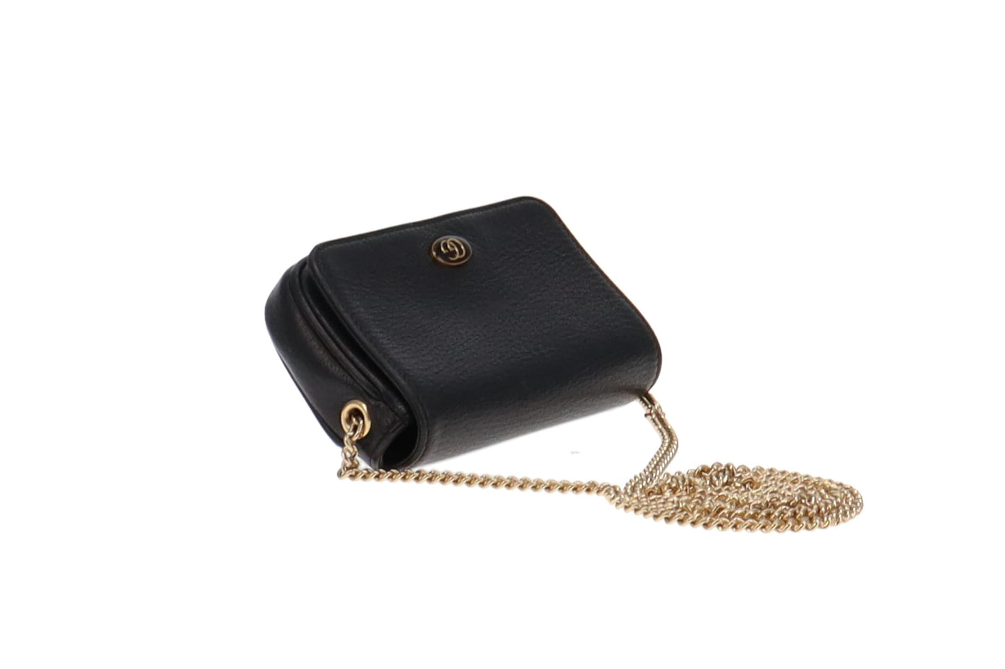 Gucci SS20 Runway Black Leather Lipstick Holder Clutch on Chain