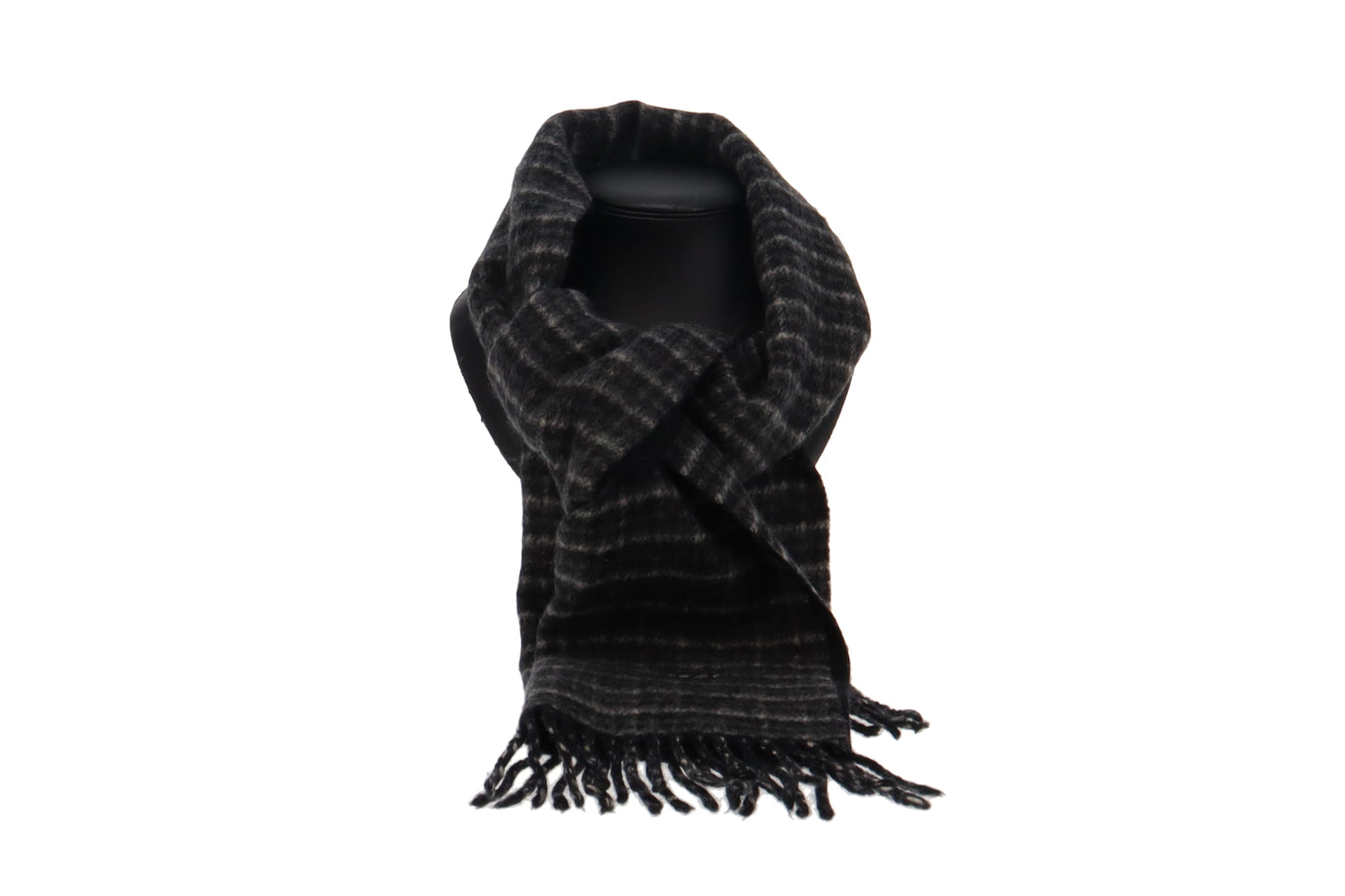 Dior Grey Check Wool and Cashmere Scarf
