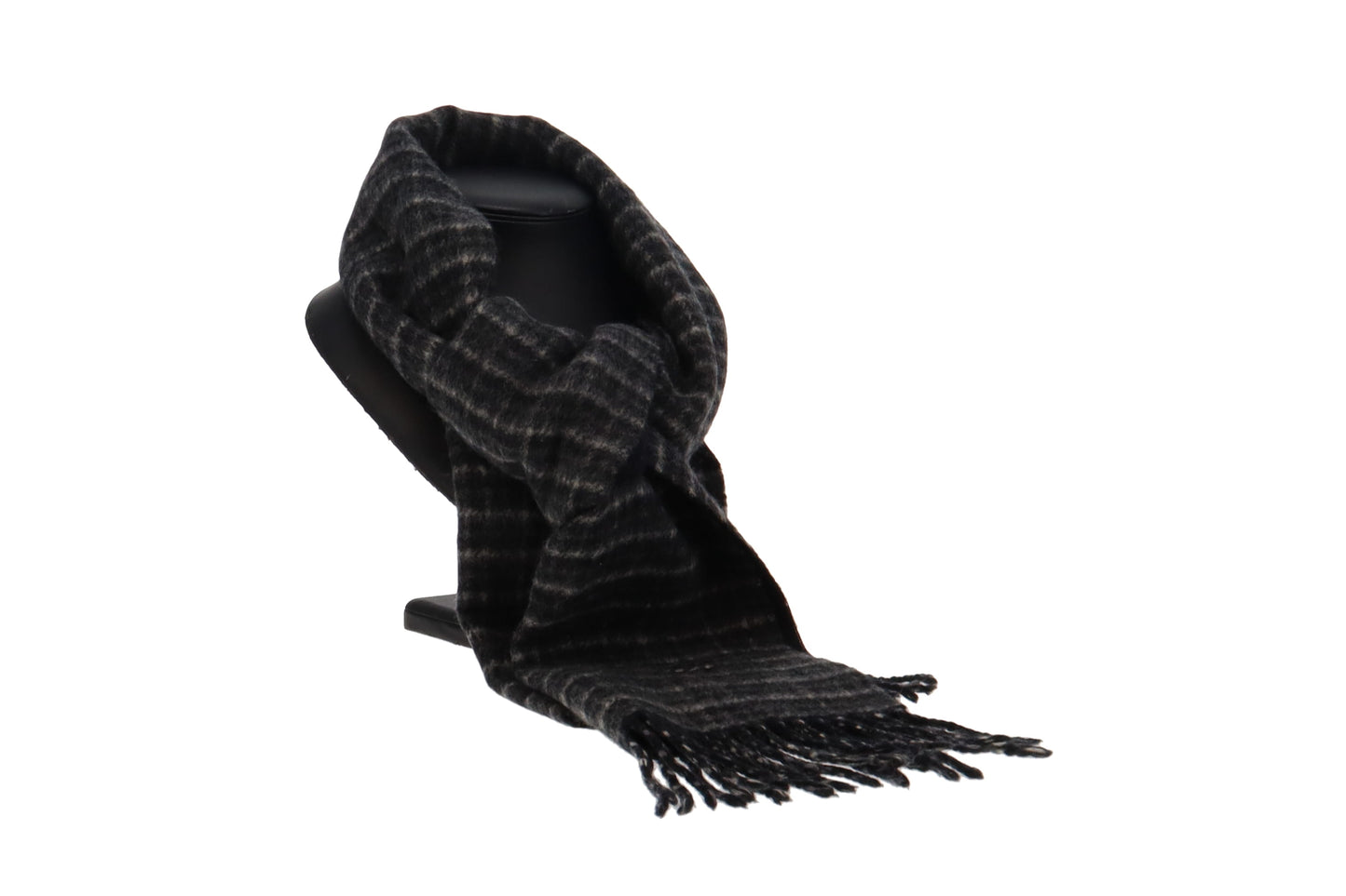 Dior Grey Check Wool and Cashmere Scarf