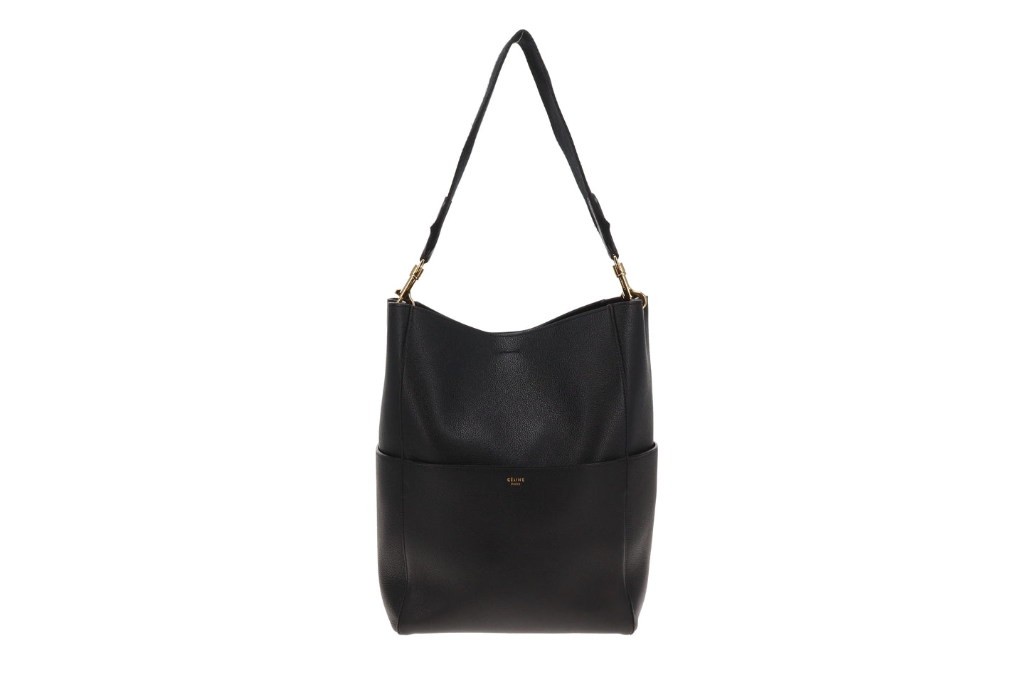 Celine Sangle Seau Bag In Black Calfskin