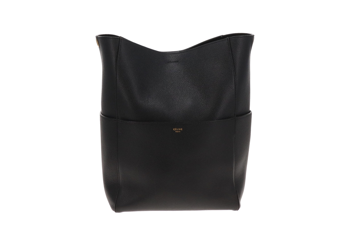 Celine Sangle Seau Bag In Black Calfskin