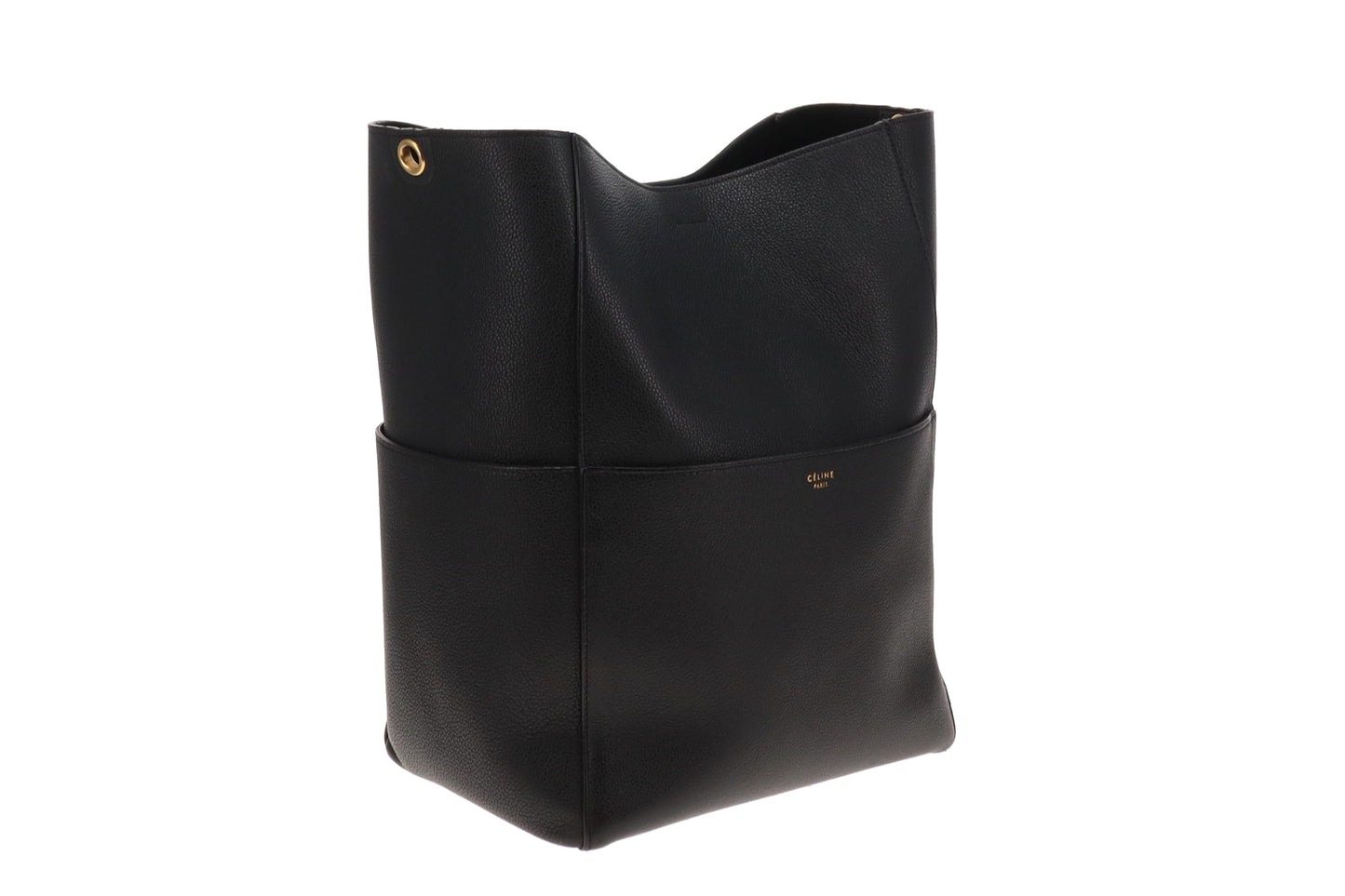 Celine Sangle Seau Bag In Black Calfskin