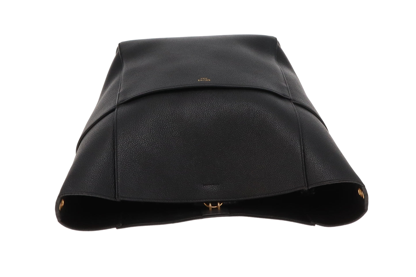 Celine Sangle Seau Bag In Black Calfskin