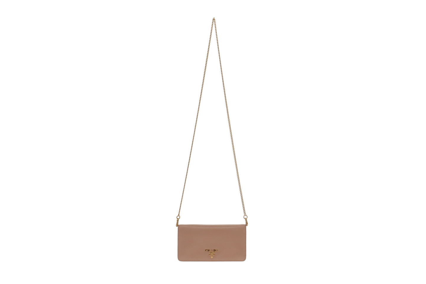 Prada Cammeo Textured Leather Wallet On Chain