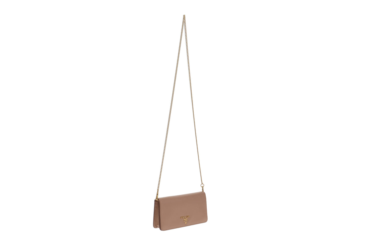 Prada Cammeo Textured Leather Wallet On Chain