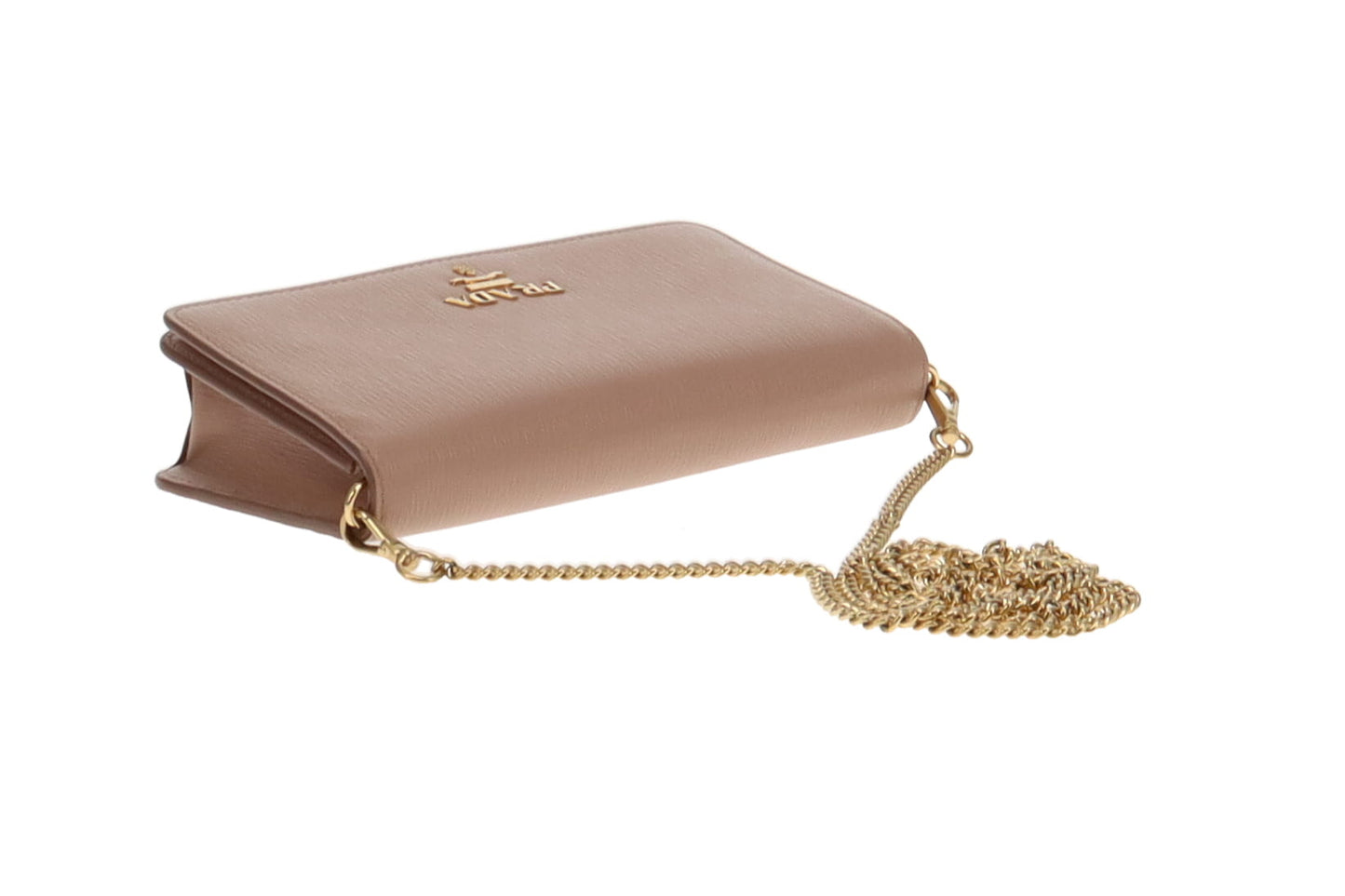 Prada Cammeo Textured Leather Wallet On Chain