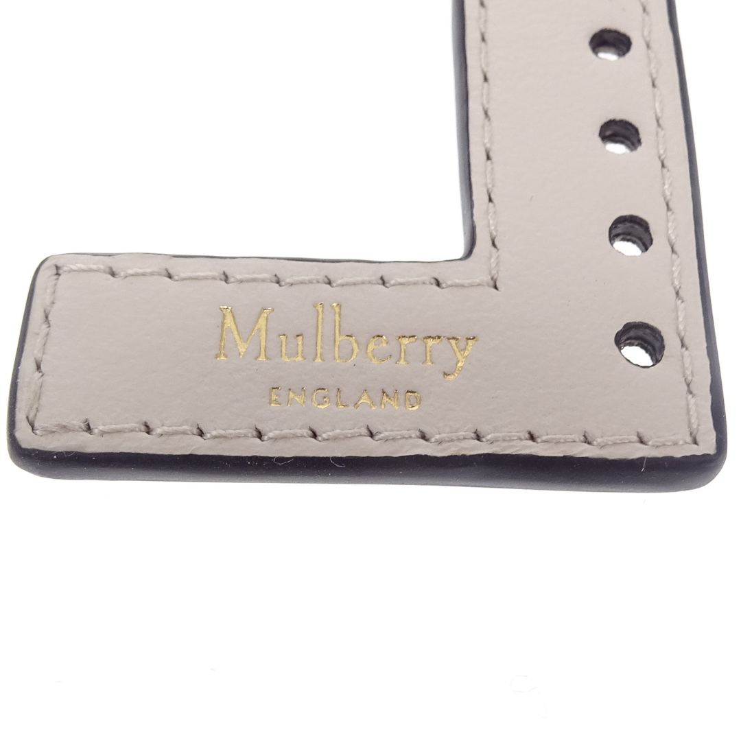Mulberry Silky Calf Leather L Keyring/Charm Green & Chalk