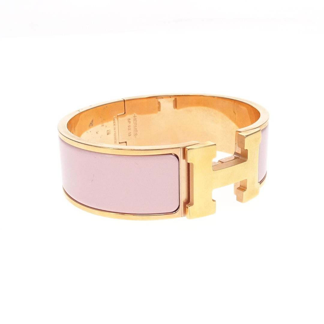 Hermes Rose Candeur Enamel Clic Clac H Bracelet