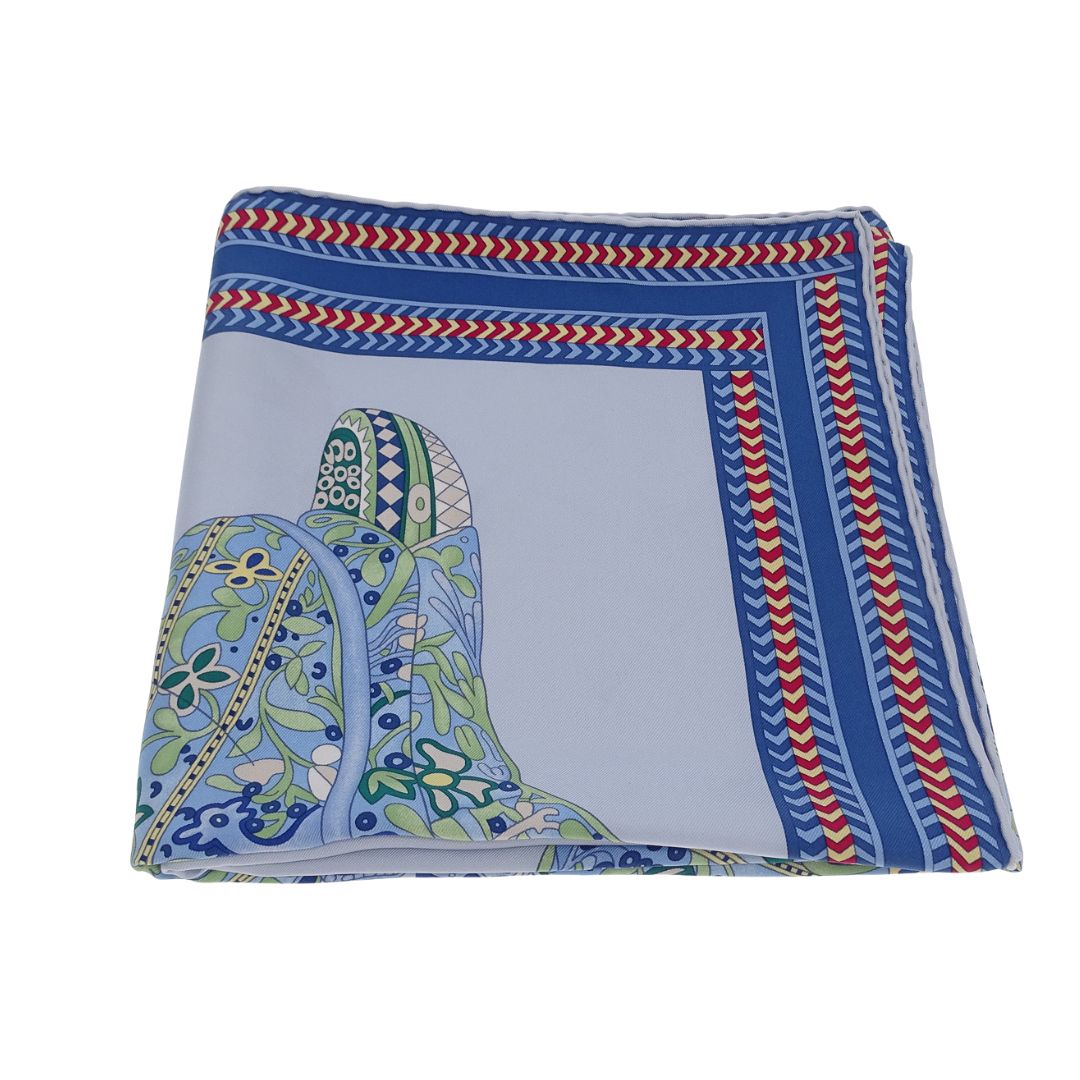 Hermes Selle Des Steppes 90cm Silk Scarf