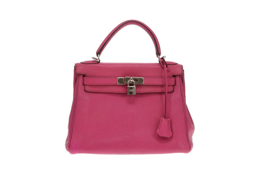 Hermès Fuschia Chèvre de Coromandel Kelly 28 PHW 2006