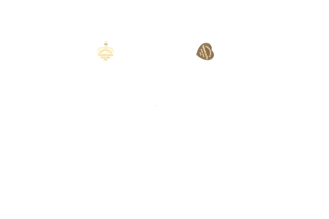 Tiffany & Co RTT Heart Stud Earrings 18k Yellow Gold