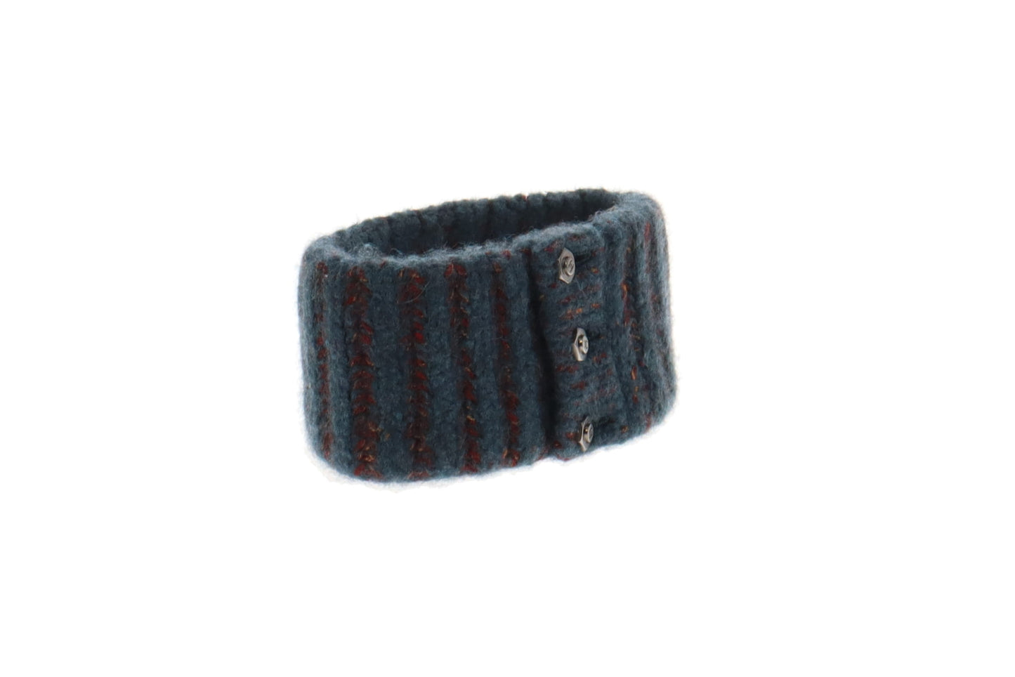 Chanel Cashmere/Acrylic Mix Blue/Burgundy Headband