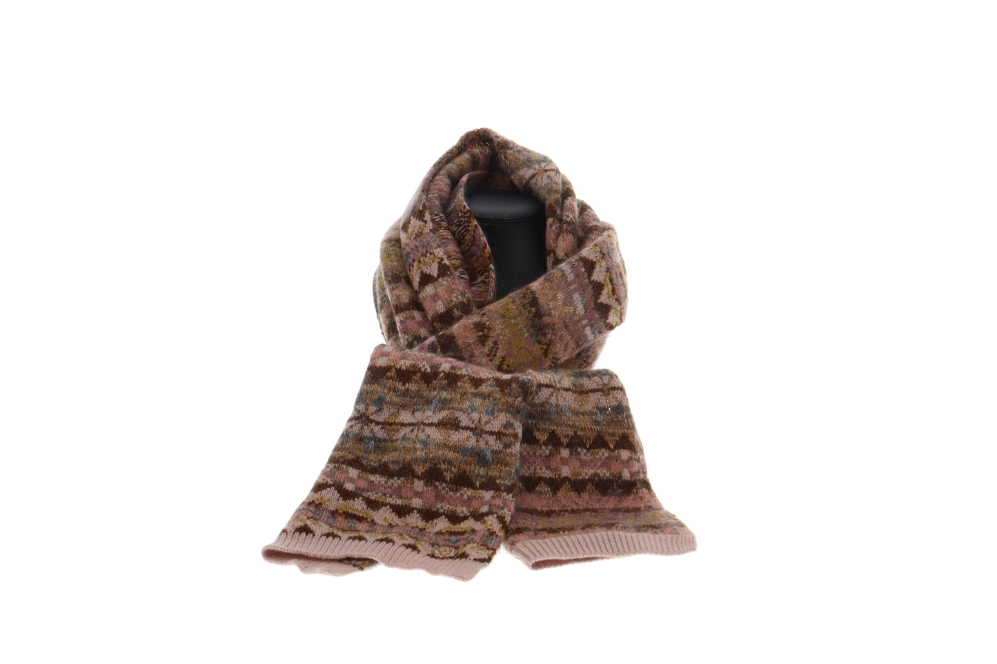 Chanel Pink/Brown/Multi Silk/Cashmere/Mohair Mix Long Scarf