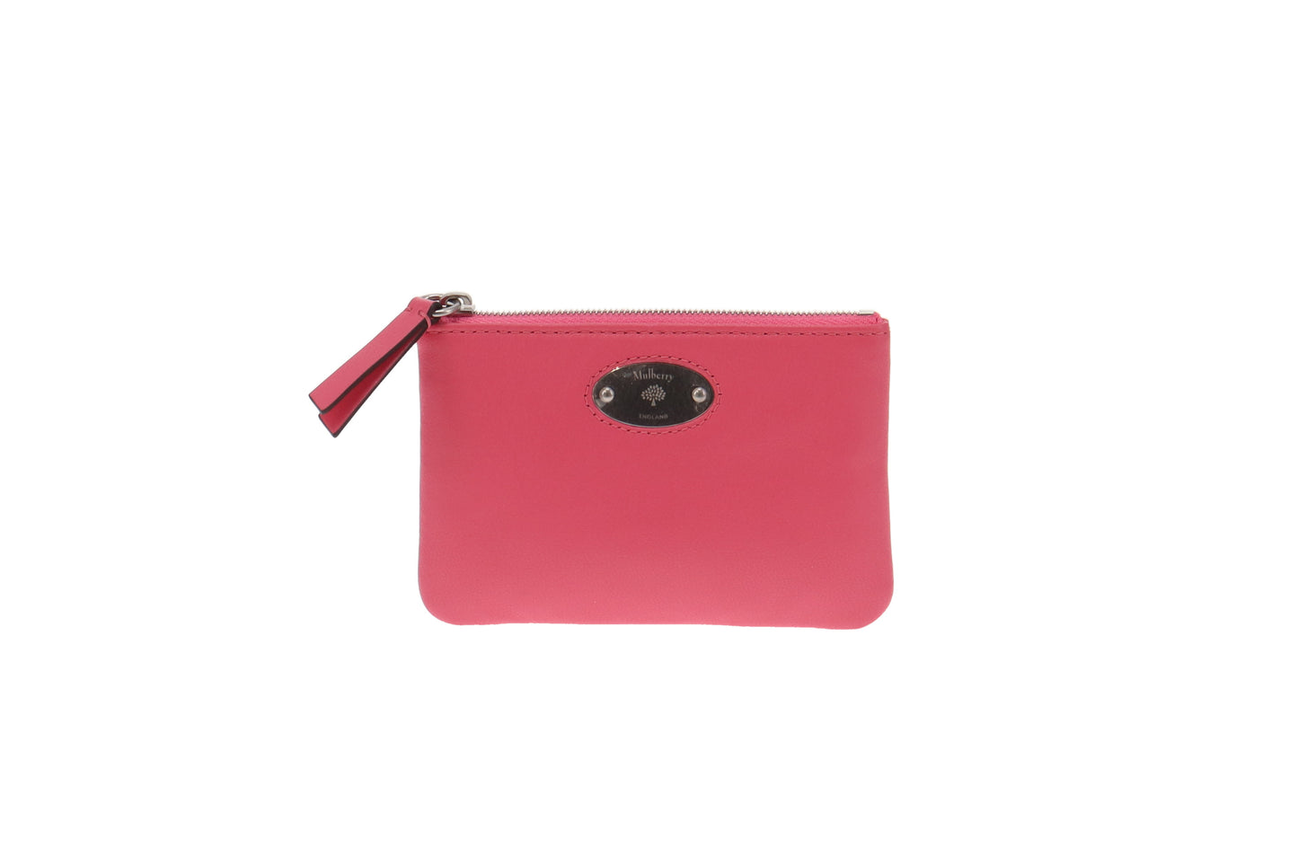 Mulberry Plaque Small Zip Coin Pouch Micro Classic Grain Geranium Pink