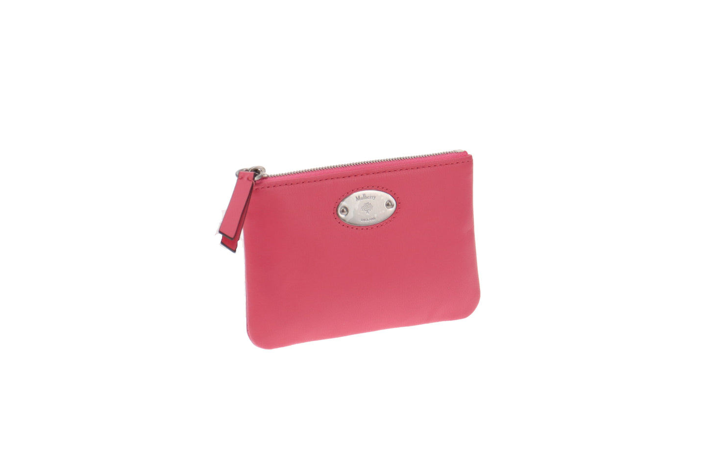 Mulberry Plaque Small Zip Coin Pouch Micro Classic Grain Geranium Pink