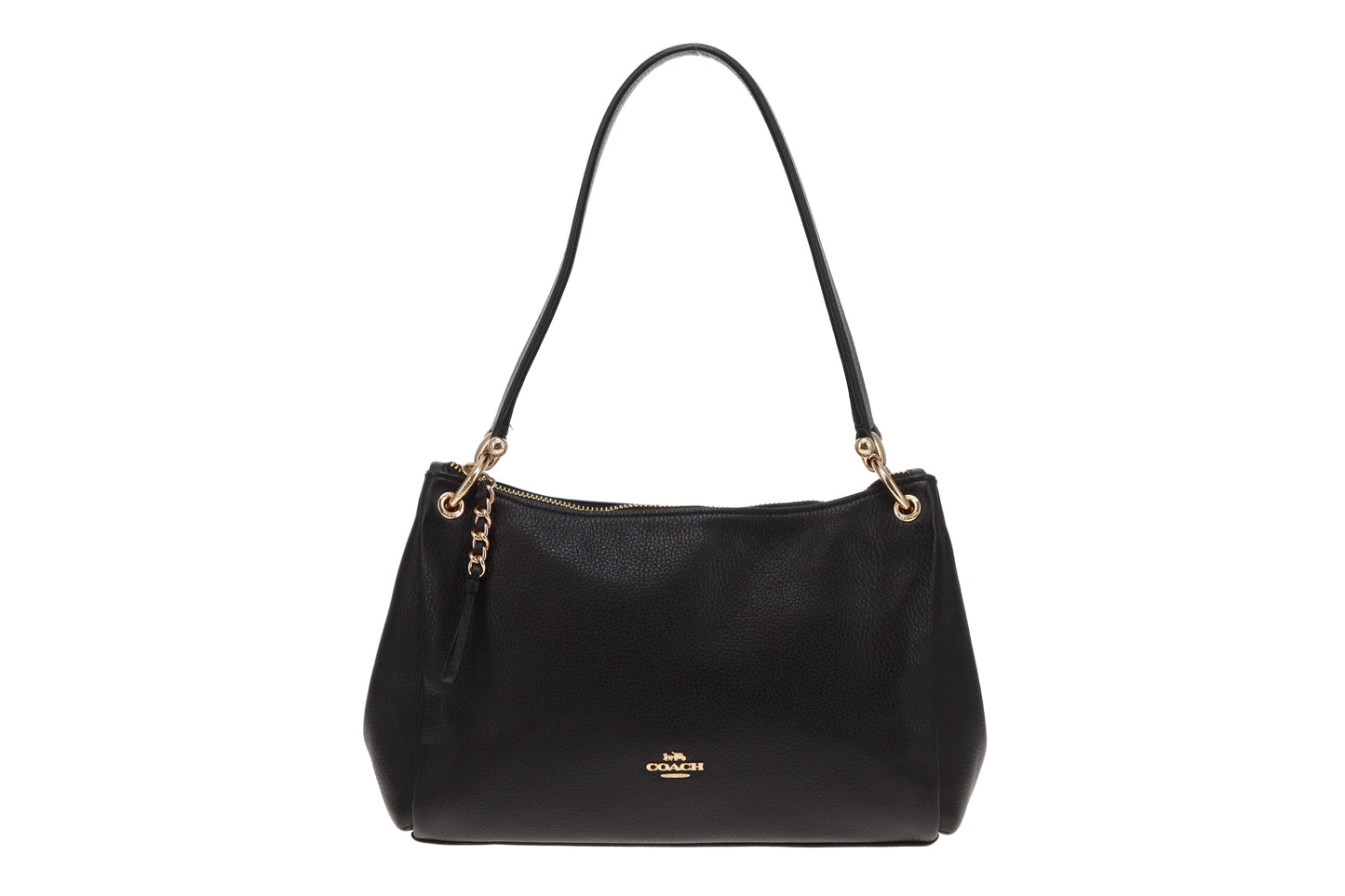 Coach Mia Shoulder Bag Black Grained Leather With Strap GH