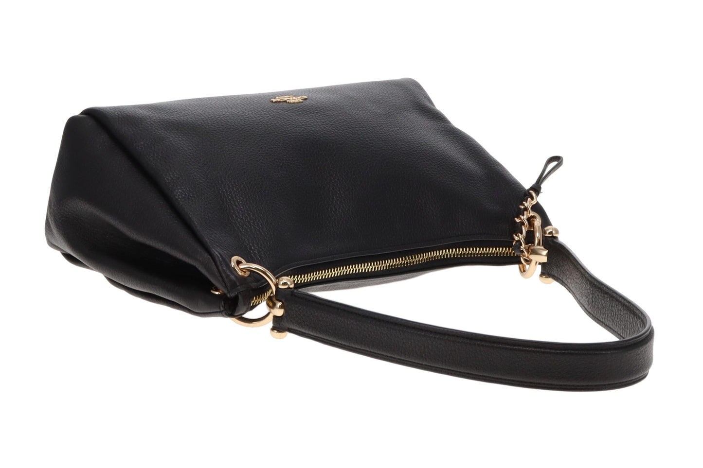 Coach Mia Shoulder Bag Black Grained Leather With Strap GH