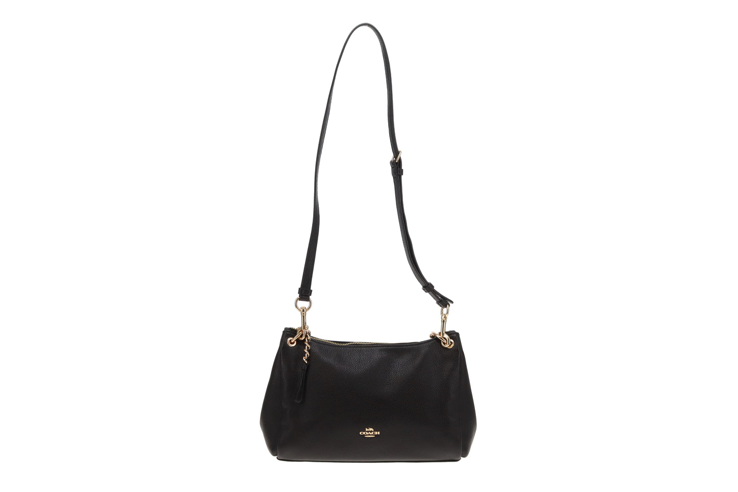 Coach Mia Shoulder Bag Black Grained Leather With Strap GH
